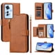 thumbnail image 1 of Funda tipo libro para OPPO Reno 11F 5G con bolsillo con cremallera, cierre magnético, 7 ranuras para tarjetas y correa para la muñeca., 1 of 6