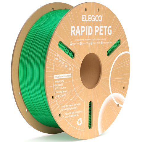 Filamento Para Impresora 3D Elegoo Rapid Petg De 1,75 Mm, Color Verde, 1 Kg