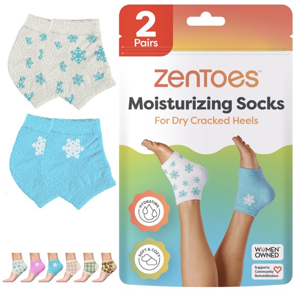 Calcetines Hidratantes ZenToes 2 Pares para Talones Secos y Agrietados