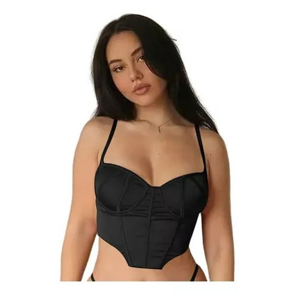 Top Para Mujer Corto Con Tirantes - Tela Tipo Seda