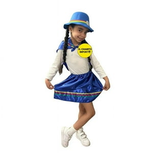 Genérico - Vestido Nortino Niña Azul Talla Xl