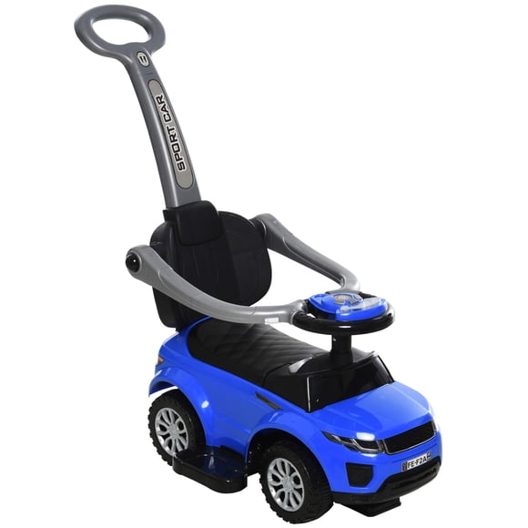 Cochecito de coche Push Aosom 2 en 1 para niños de 1 a 3 años, azul