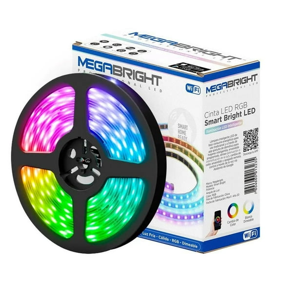 Cinta LED RGB Smart Bright 24W Wifi Megabright blanco 5mts