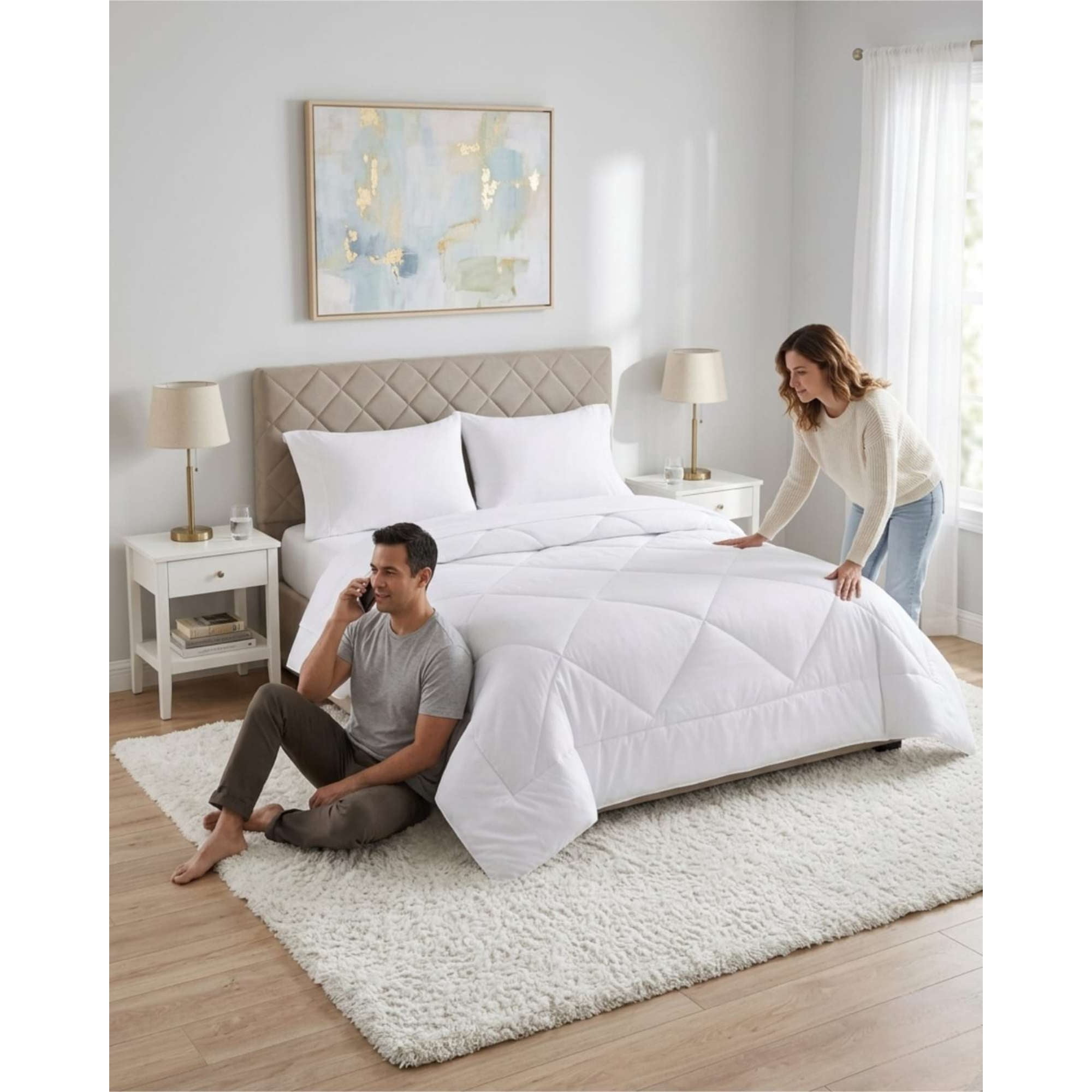 Genérico - Plumón Nórdico Set Dormitorio Super King + Juego De Sábanas