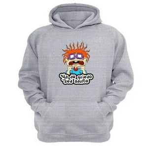 Genérico - Polerón Canguro Carlitos Dibujos Animados Gris Claro Talla L Unisex