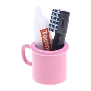 Bothyi - 3 Piezas De Accesorios De Baño Para Casa De Muñecas 1/12 Para Accesorios De Fotografía De Micropaisaje Rosa