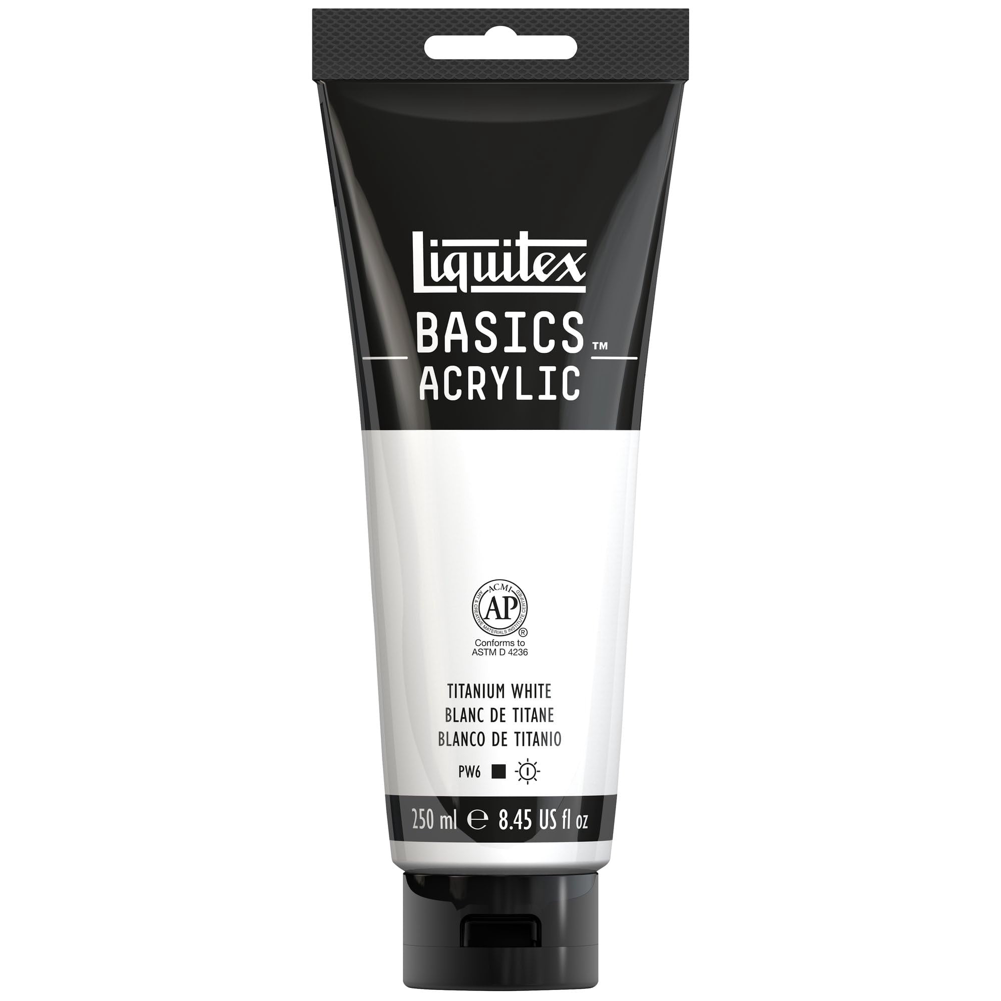 Pintura Acrílica Liquitex Basics, Color Blanco Titanio, Tubo De 250 Ml