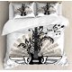 thumbnail image 1 of Indie Duvet Cover Set Group of Funky Monsters Society Different Expressions Abstract Groovy Doodle Style Decorative 3 Piece Bedding Set, 1 of 5