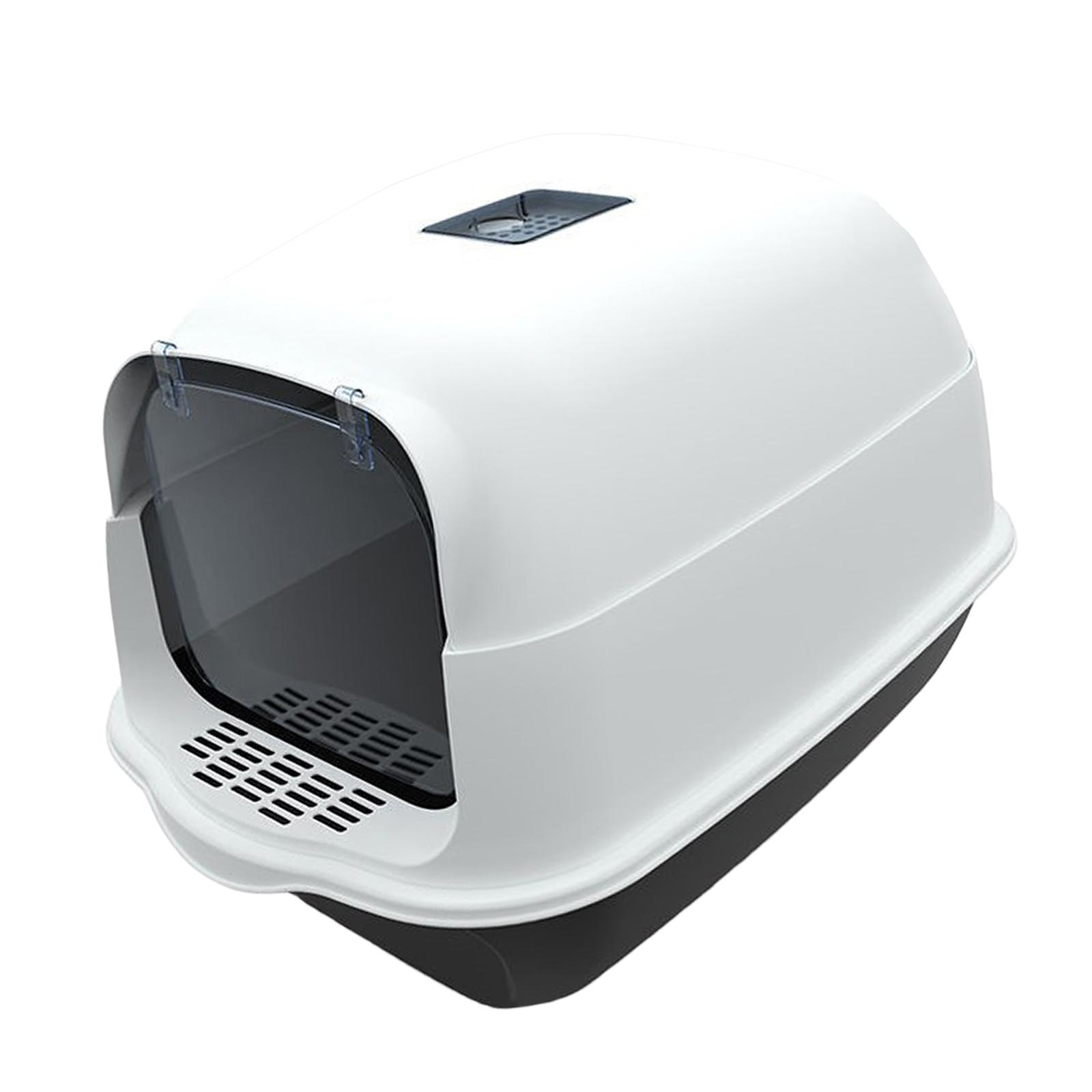Ioensy - Caja De Arena Para Gatos Con Capucha Inodoro Para Gatos Cerrado Bandeja De Arena Para Gatos Extraíble Negro Duradero