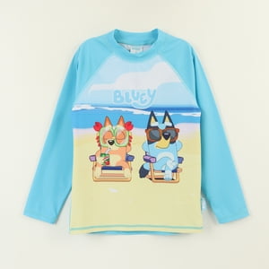 Polera Uv Manga Larga Niño Celeste Playa Bingo & Bluey