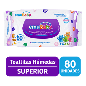 Pack X 12 Paquetes De Toallas Emubaby Sin Tapa 80 Und