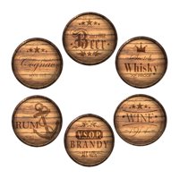 Bothyi - Juego De 6 Posavasos De Madera Para Bebidas, Para Mesa De Café, Estilo Rústico, Para Bar