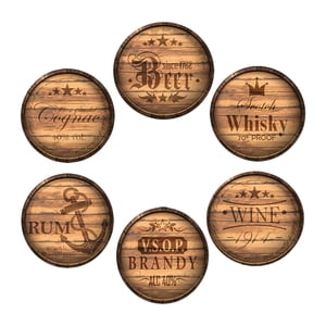 Bothyi - Juego De 6 Posavasos De Madera Para Bebidas, Para Mesa De Café, Estilo Rústico, Para Bar