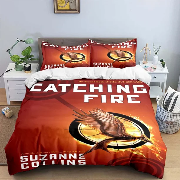 v2204 Bed Sheets The Hunger Games Fashion Anime Digital Printing Bedding Set Duvet Cover Comforter Bed Youth Kids Girl Boys Gift 3-Piece Bedding Set (1 Duvet Cover + 2 Pillow Shams) Bed Sheets ju2204