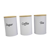 Magideal - Juego De Botes De Almacenamiento Herméticos, Botes De Café, Té, Azúcar, Contenedores De Almacenamiento, Tarros Para Especias, Harina, Encimera De Coci Blanco