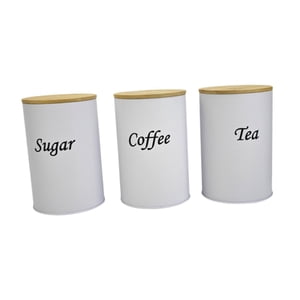 Magideal - Juego De Botes De Almacenamiento Herméticos, Botes De Café, Té, Azúcar, Contenedores De Almacenamiento, Tarros Para Especias, Harina, Encimera De Coci Blanco