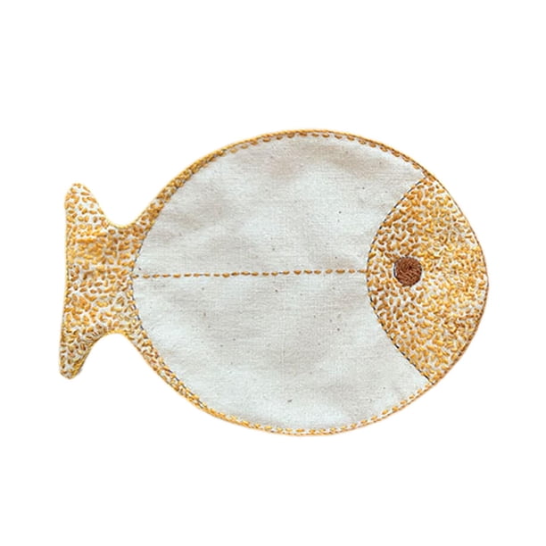 Kit de bordado Sashiko para hacer tapetes de té, kit de práctica de bordado hecho a mano con hilo para posavasos, colgante, manualidades y decoración Marrón