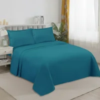 Casadeliacl - Sábanas W.M G Juego De 200 Hilos Para Colchón 2 Plazas Turquesa Oscura Liso