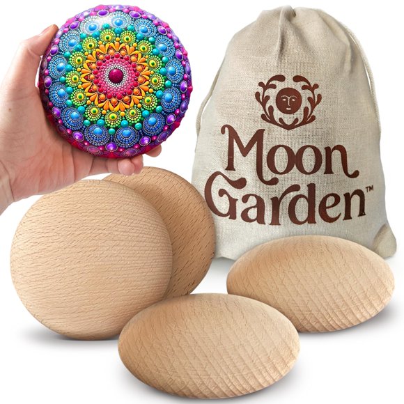 Rocas de Madera para Pintar Moon Garden 9 cm Pack de 10 Extra Grande
