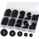 thumbnail image 1 of Botones Fancypost 100 piezas negro de 4 agujeros - Kit DIY, 1 of 7