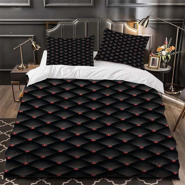 Black Rhombus Background Themed bedding Soft and Comfortable
