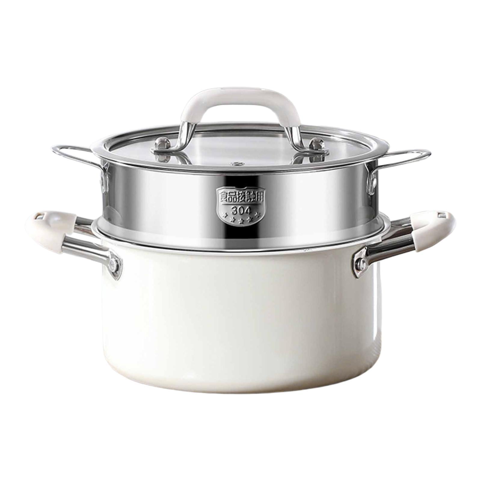 Magideal - Utensilios De Cocina Stockpot Gran Capacidad, Fácil De Limpiar, Moderno Con El Exterior De Cerámica Sin Recubrimiento Para Estofar Hirviendo Doble Capa