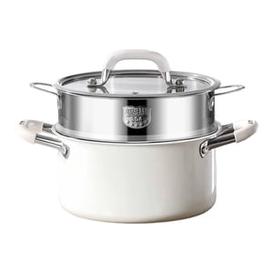 Magideal - Utensilios De Cocina Stockpot Gran Capacidad, Fácil De Limpiar, Moderno Con El Exterior De Cerámica Sin Recubrimiento Para Estofar Hirviendo Doble Capa