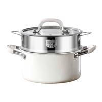 Magideal - Utensilios De Cocina Stockpot Gran Capacidad, Fácil De Limpiar, Moderno Con El Exterior De Cerámica Sin Recubrimiento Para Estofar Hirviendo Doble Capa