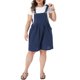 thumbnail image 2 of Agnes Orinda Women's Plus Size Pantalones Cortos Ajustables Sin Mangas Peto Plisado Monos Verano Casual Overoles Cortos con Bolsillo 2X Azul Marino, 2 of 6