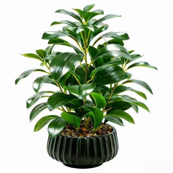 Planta Artificial Ewtogift 41 cm Maceta Negra con Ribete