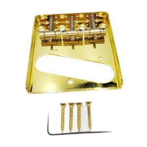 Bothyi - Guitar Bridge Set Fácil De Instalar Design Vintage Luthier Tools Saddles Gold