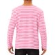 thumbnail image 3 of INSPIRE CHIC Camiseta a Rayas para Hombre Cuello Redondo Casual de Manga Larga Básica Tallas M Rosa Blanco, 3 of 6