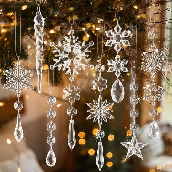Adornos navideños GuassLee de acrílico para árbol