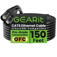Cable Ethernet Gearit Blindado Cat6 Ethercon De 150 Pies, Negro