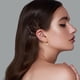 thumbnail image 3 of Pendientes elegantes de moda con hebilla de oreja de perla de flor de cuatro hojas morada, pendientes ligeros de lujo, 3 of 5