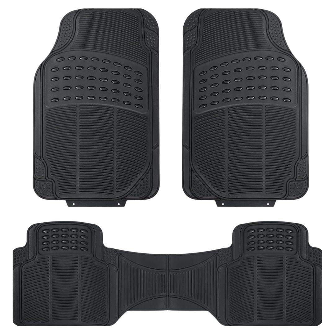 Line - Kit 3 Piezas Alfombra Piso De Goma Antideslizantes Para Auto Universal