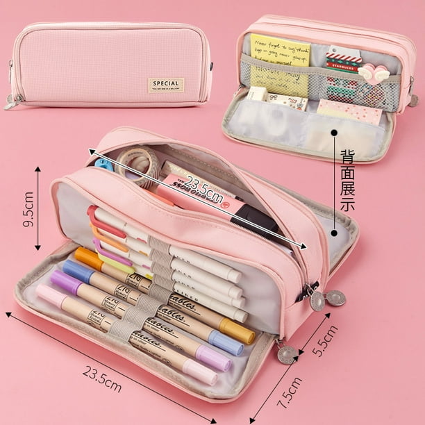 Large Capacity Pencil Bag Aesthetic School Cases Stationery Holder Kids Pen Bag Big Stationery Box School Students Supplies