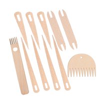 Magideal - Peine Para Tejer, Palo De Telar Manual, Tapicería Diy, Costura, Agujas De Tejer, Agujas De Ojo Grande De Madera, Aguja De Tejer Para Sombreros, , 11 Piezas