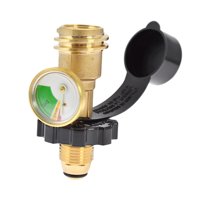Magideal - Adaptador De Tanque Con Indicador, Medidor De Tanque, Parrillas De Mesa, Electrodomésticos De Propano De Latón, Fácil Instalación, Convierte Pol En Qc