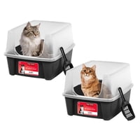 Caja De Arena Para Gatos Iris Usa, Grande, Con Parte Superior Abierta Y Paredes Laterales Altas