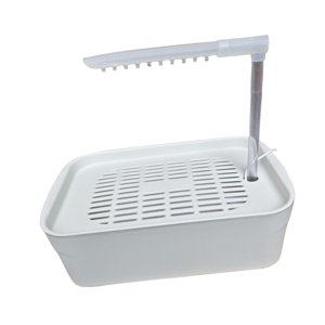 Ioensy - Bañera Eléctrica Para Pájaros, Ducha Reutilizable Para Periquitos, Cuenco De Agua, Color Gris Africano Y Blanco