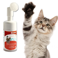 Bioline - Espuma Limpia Patas Con Cepillo Mascotas Perro Gato 100Ml
