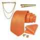 thumbnail image 2 of Corbatas Seda + Pin Cadena + Clip Dorado + Paño + Colleras naranja Talla Única, 2 of 4