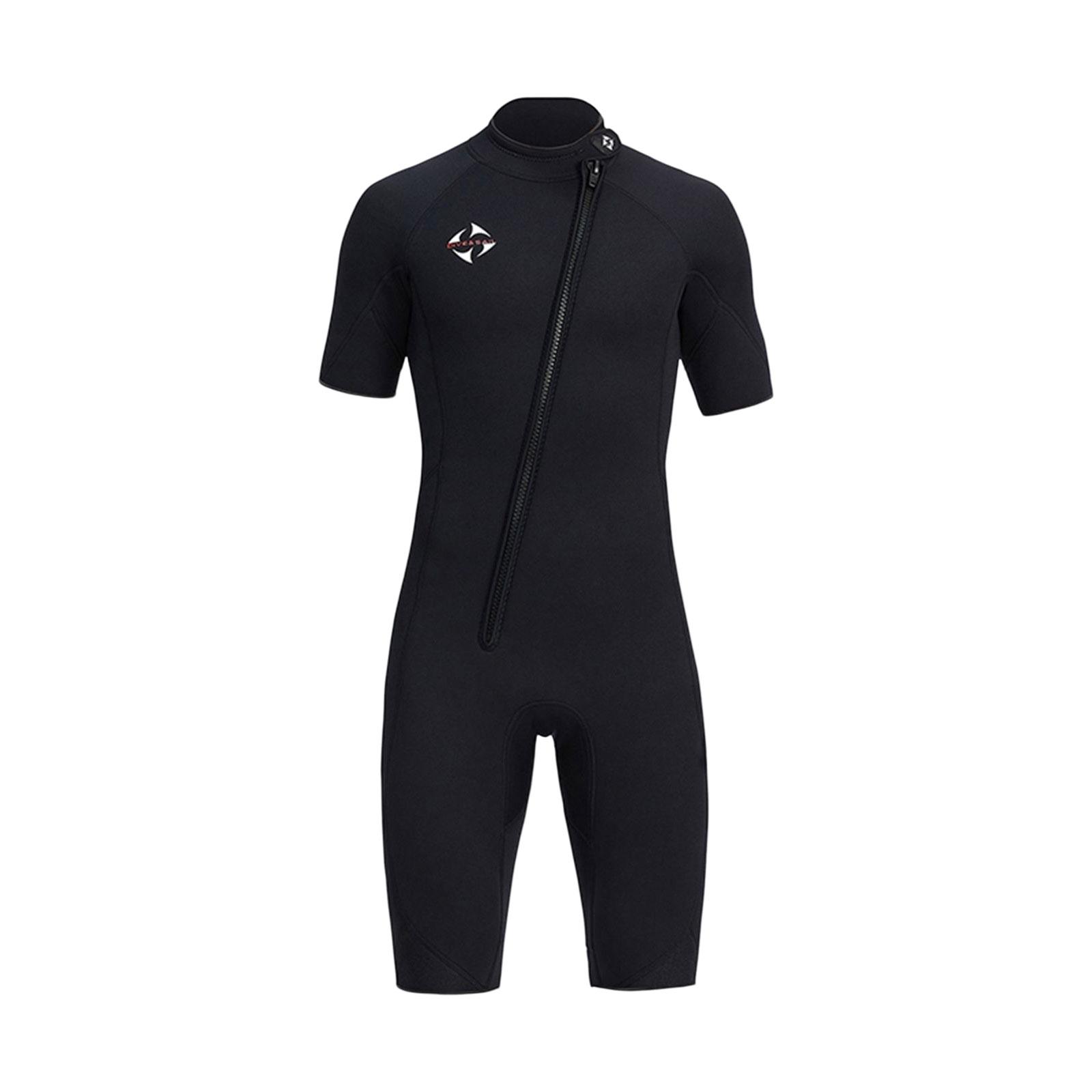 Magideal - Traje De Neopreno De 3 Mm Para Hombre, Traje De Buceo Corto, Traje De Baño De Manga Corta Para Natación, Piragüismo, Buceo, Esnórquel Y Deportes Acuáticos. Negro Talla L