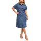 thumbnail image 1 of INSPIRE CHIC Vestido Camisero de Mezclilla para Mujer Regreso a Clases Manga Corta Botones Casual Vestido Midi Azul S, 1 of 6