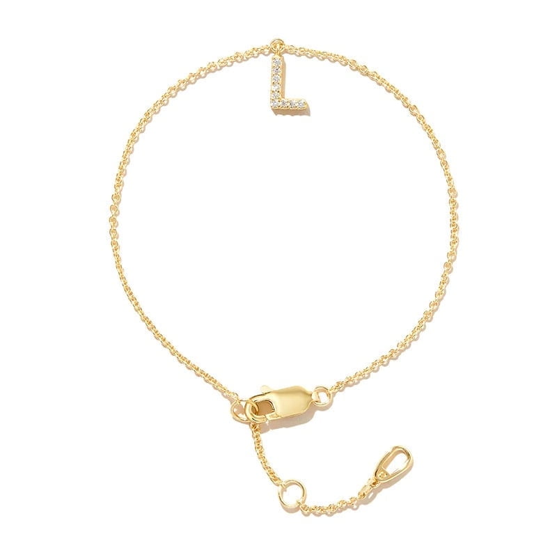 Pulsera Heshpaws S925 Sterling Silver Inicial A-z Plata