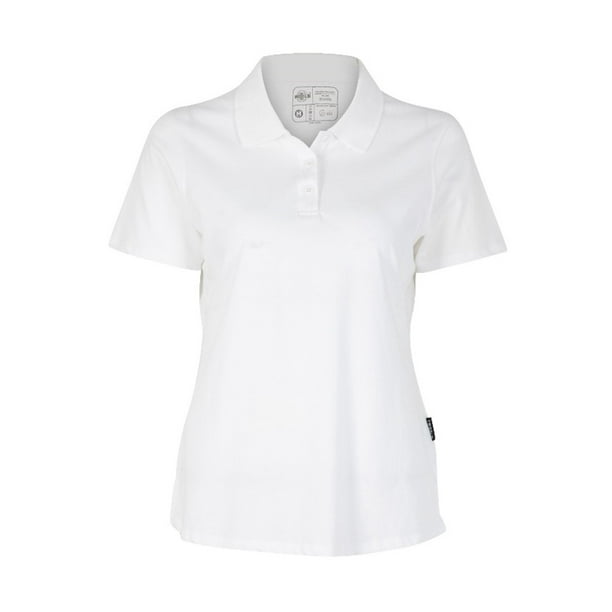 Polera Polo DryFresh Smooth 60% Algodón Manga Corta Mujer Blanco Talla L