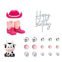 Bothyi - Adornos Románticos Para Tartas De Vaca, Ideales Para Celebraciones De Festivales Y Felicitaciones, En Color Rosa.