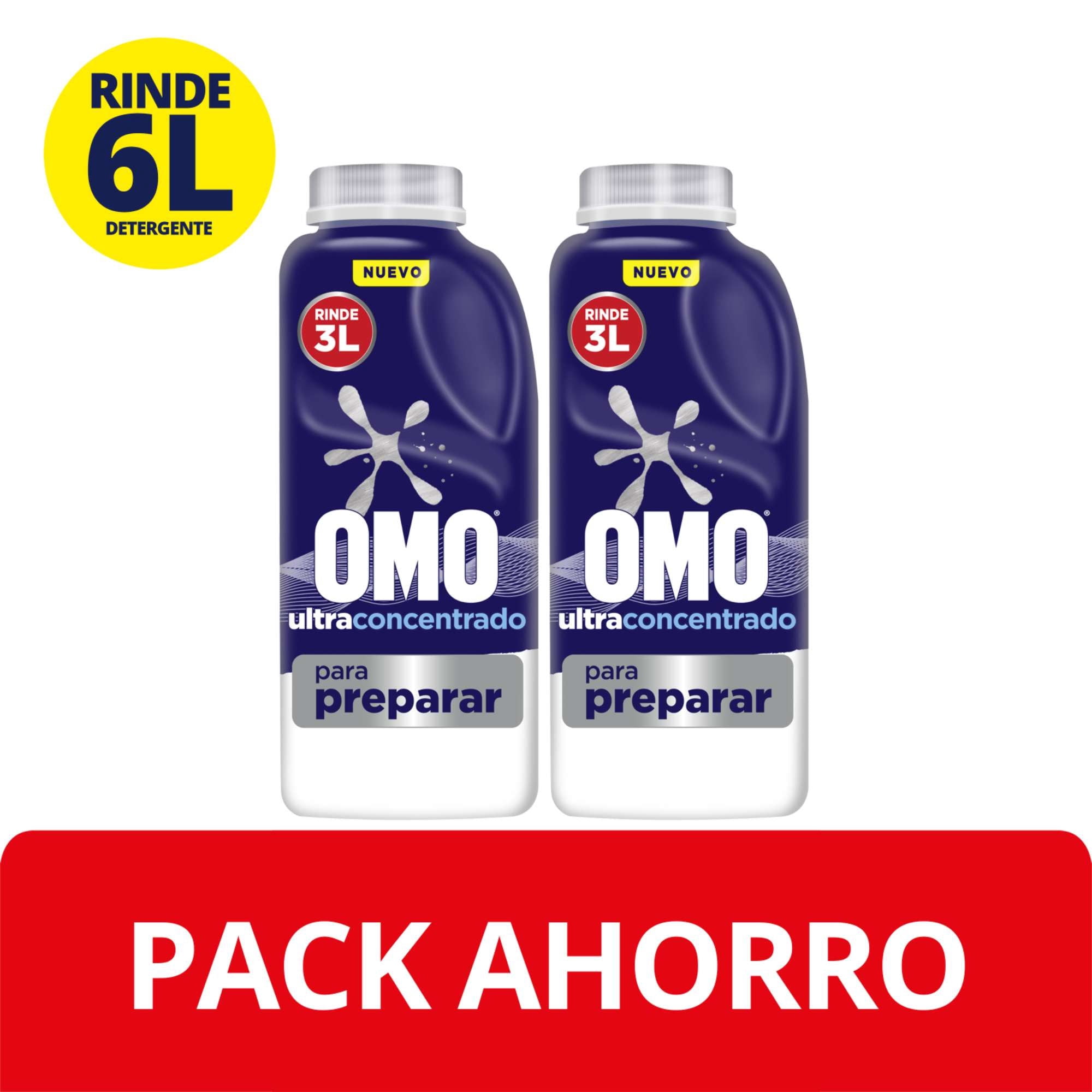 Detergente Líquido Ultra Concentrado Ultra Power Para Preparar Botella Pack 1000 ml Omo