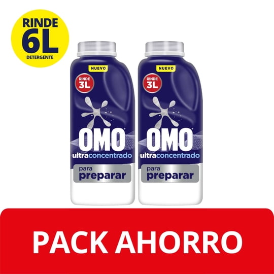 Detergente Líquido Ultra Concentrado Ultra Power Para Preparar Botella Pack 1000 ml Omo